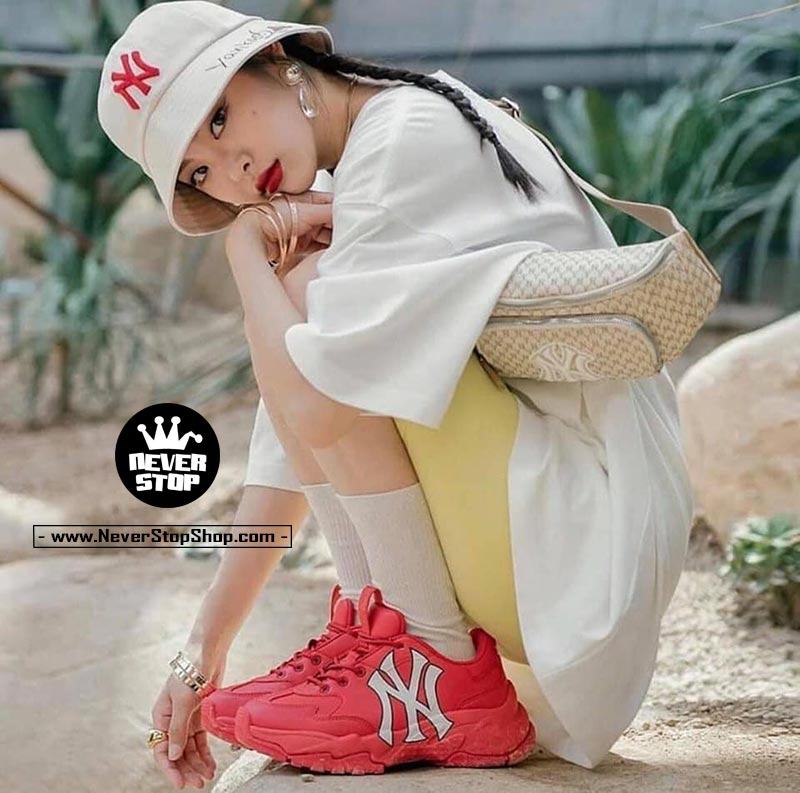 Giày chữ NY đỏ MLB Yankees korea hàn quốc nam nữ sfake replica chính hãng giá rẻ HCM