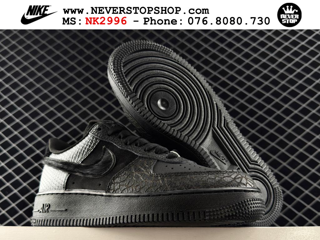 Giày thể thao nam nữ Nike Air Force 1 Low Đen bản best quality siêu cấp replica 1:1 giá rẻ tại NeverStop Sneaker Shop Quận 3 HCM