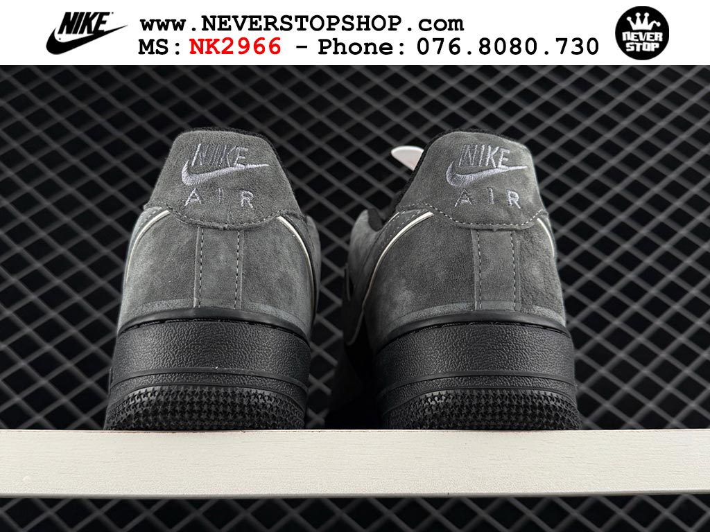 Giày thể thao nam nữ Nike Air Force 1 Low Đen Xám bản best quality siêu cấp replica 1:1 giá rẻ tại NeverStop Sneaker Shop Quận 3 HCM