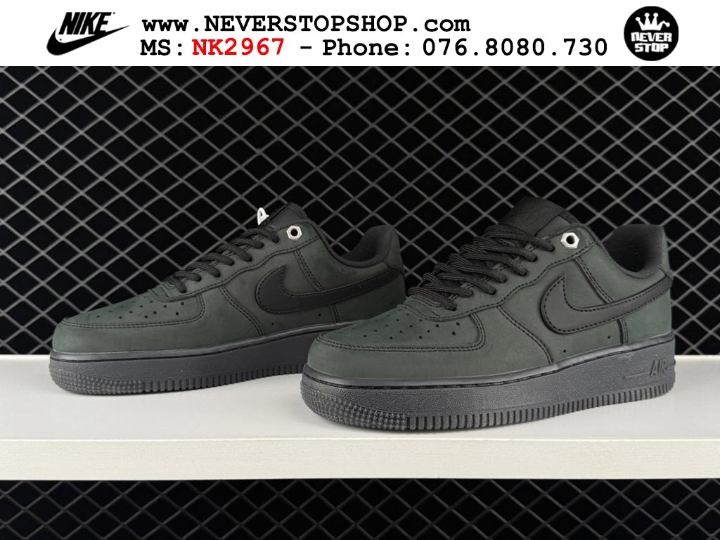 Giày thể thao nam nữ Nike Air Force 1 Low Đen Xanh bản best quality siêu cấp replica 1:1 giá rẻ tại NeverStop Sneaker Shop Quận 3 HCM