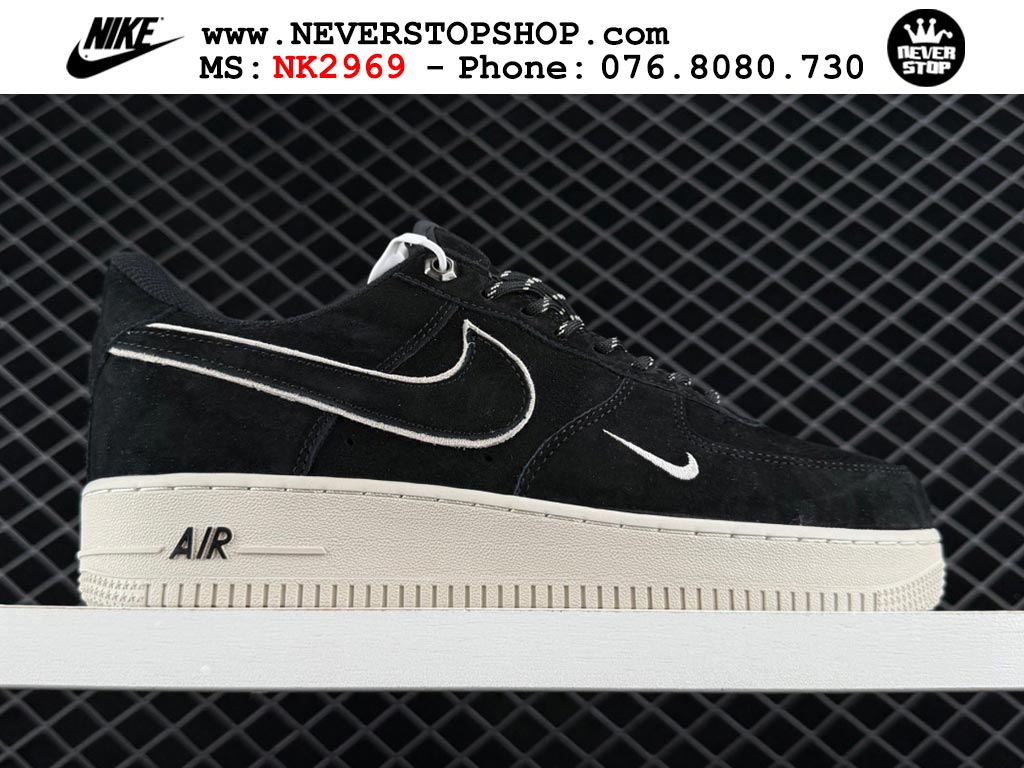 Giày thể thao cổ thấp NIKE AIR FORCE 1 AF 1 LOW BLACK WHITE SUEDE like auth hàng chuẩn replica 1:1 cao cấp, bản đẹp chất lượng cao giá tốt NeverStop Sneaker Shop Hồ Chí Minh Giày thể thao nam nữ Nike Air Force 1 Low Đen Trắng bản best quality siêu cấp replica 1:1 giá rẻ tại NeverStop Sneaker Shop Quận 3 HCM