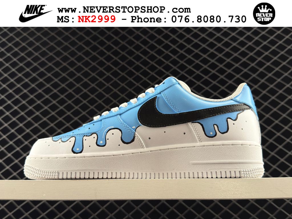 Giày thể thao nam nữ Nike Air Force 1 Low Xanh Da Trời Trắng bản best quality siêu cấp replica 1:1 giá rẻ tại NeverStop Sneaker Shop Quận 3 HCM