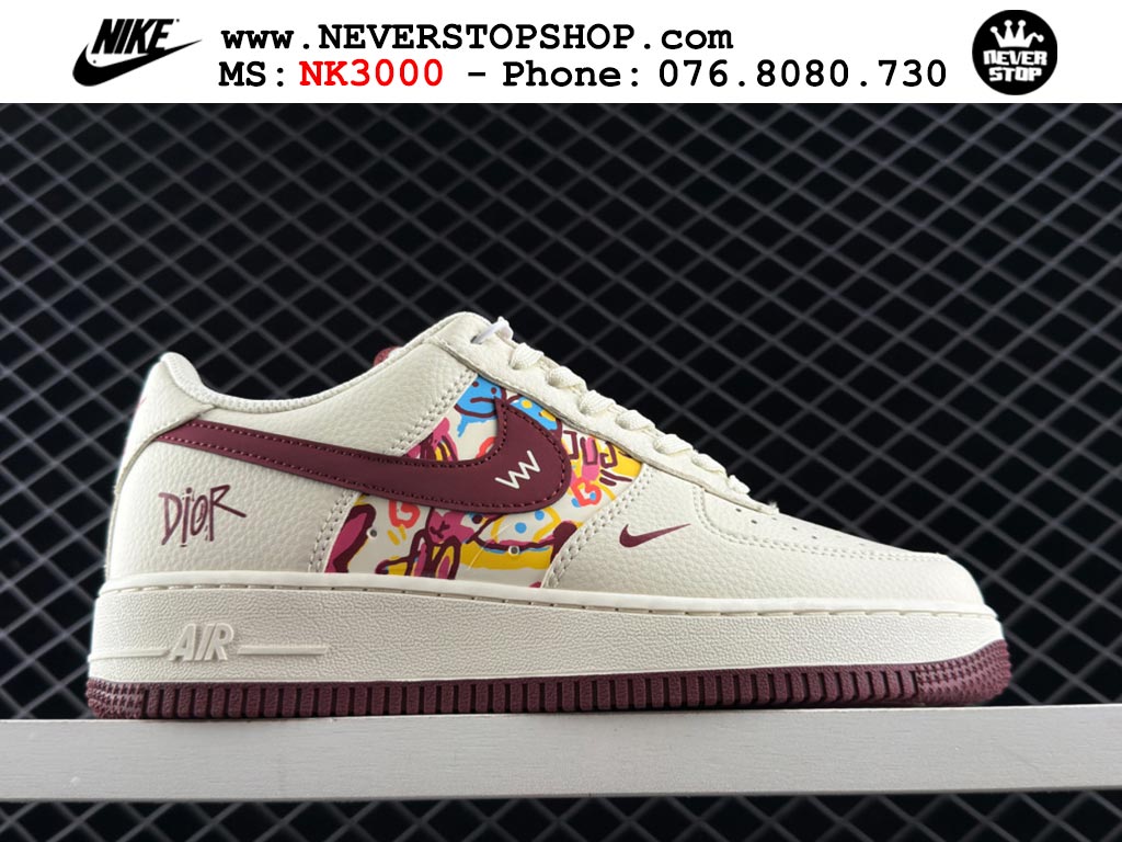 Giày thể thao nam nữ Nike Air Force 1 Low Trắng Đỏ bản best quality siêu cấp replica 1:1 giá rẻ tại NeverStop Sneaker Shop Quận 3 HCM