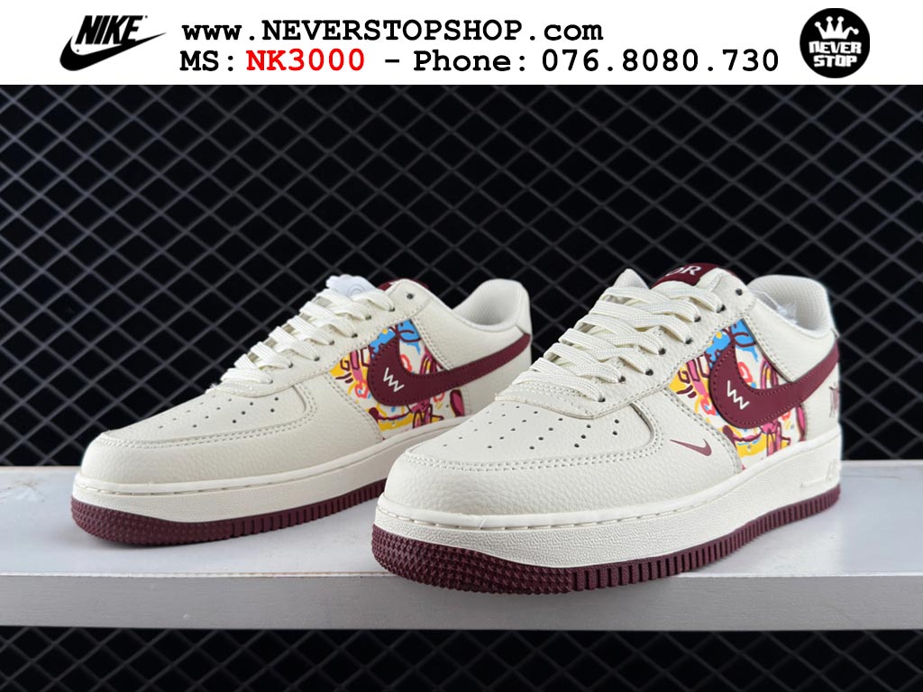 Giày thể thao nam nữ Nike Air Force 1 Low Trắng Đỏ bản best quality siêu cấp replica 1:1 giá rẻ tại NeverStop Sneaker Shop Quận 3 HCM
