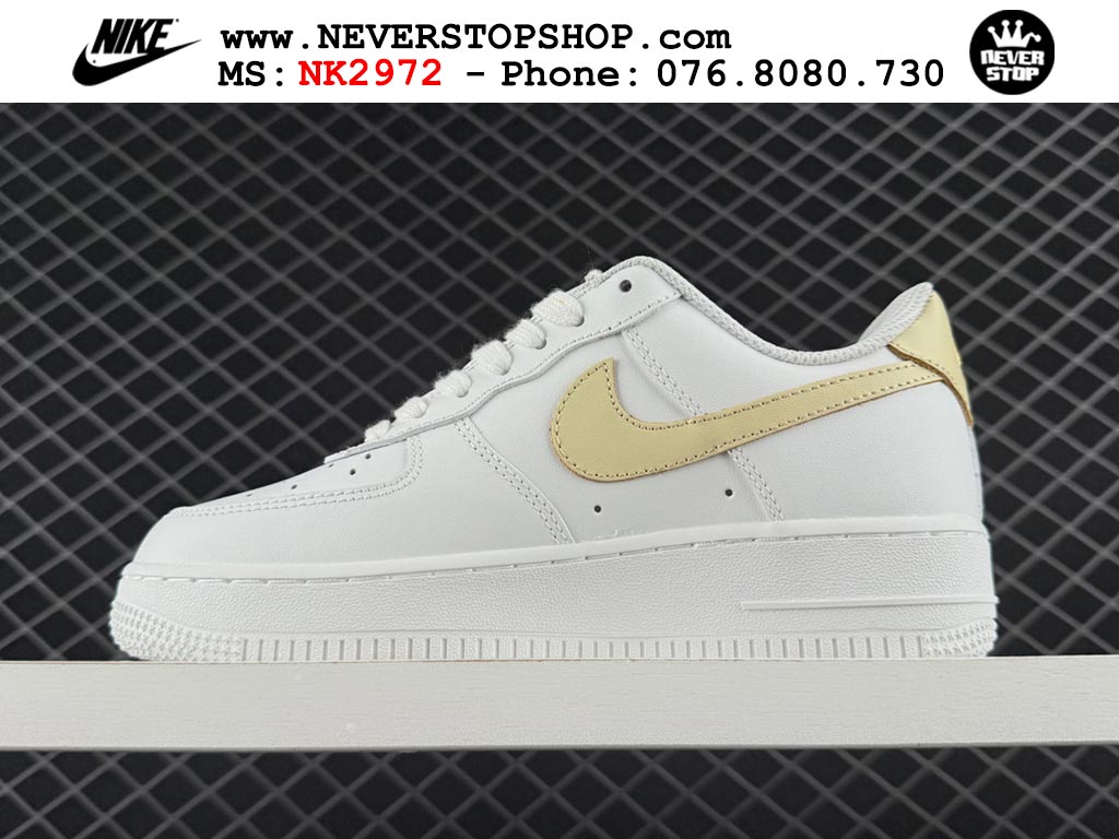 Giày thể thao nam nữ Nike Air Force 1 Low Trắng Vàng bản best quality siêu cấp replica 1:1 giá rẻ tại NeverStop Sneaker Shop Quận 3 HCM