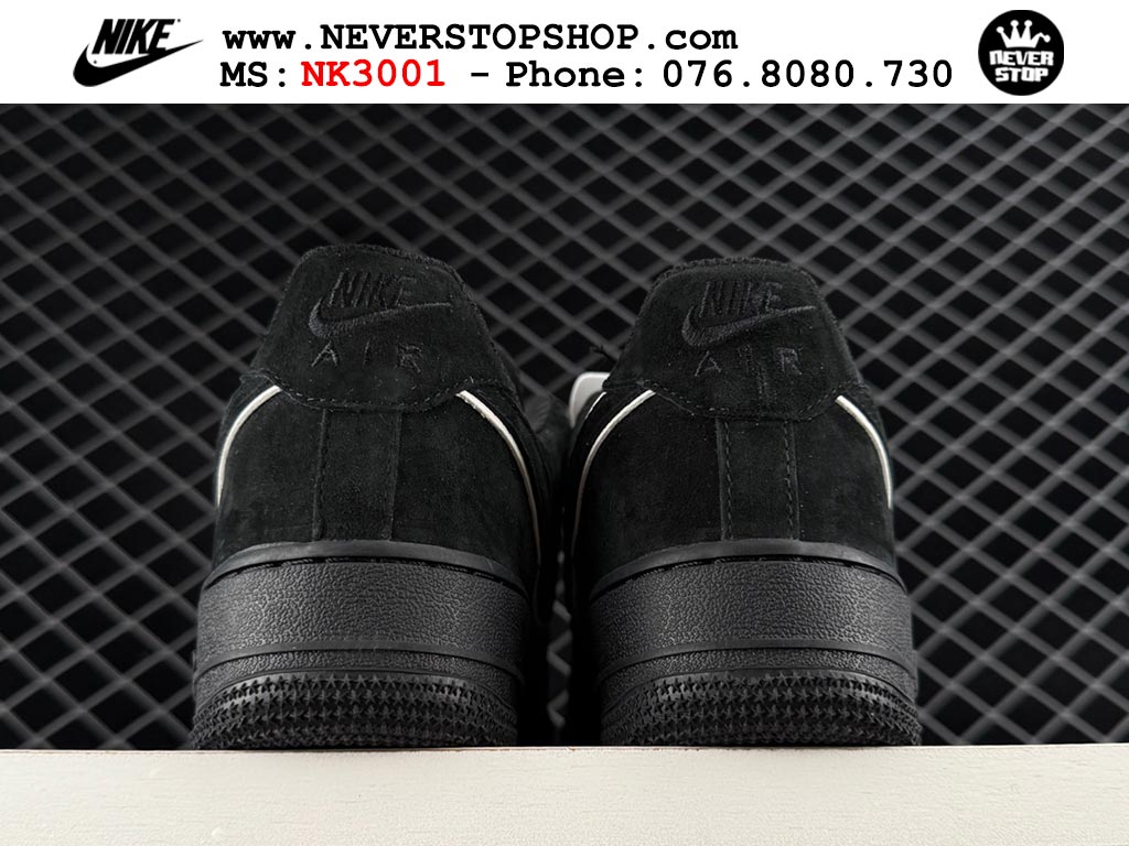Giày thể thao nam nữ Nike Air Force 1 Low Đen Xám bản best quality siêu cấp replica 1:1 giá rẻ tại NeverStop Sneaker Shop Quận 3 HCM
