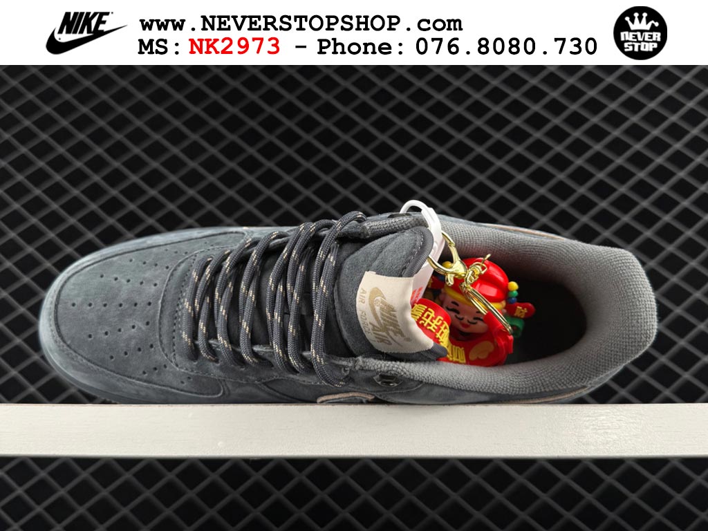 Giày thể thao nam nữ Nike Air Force 1 Low Xám Nâu bản best quality siêu cấp replica 1:1 giá rẻ tại NeverStop Sneaker Shop Quận 3 HCM