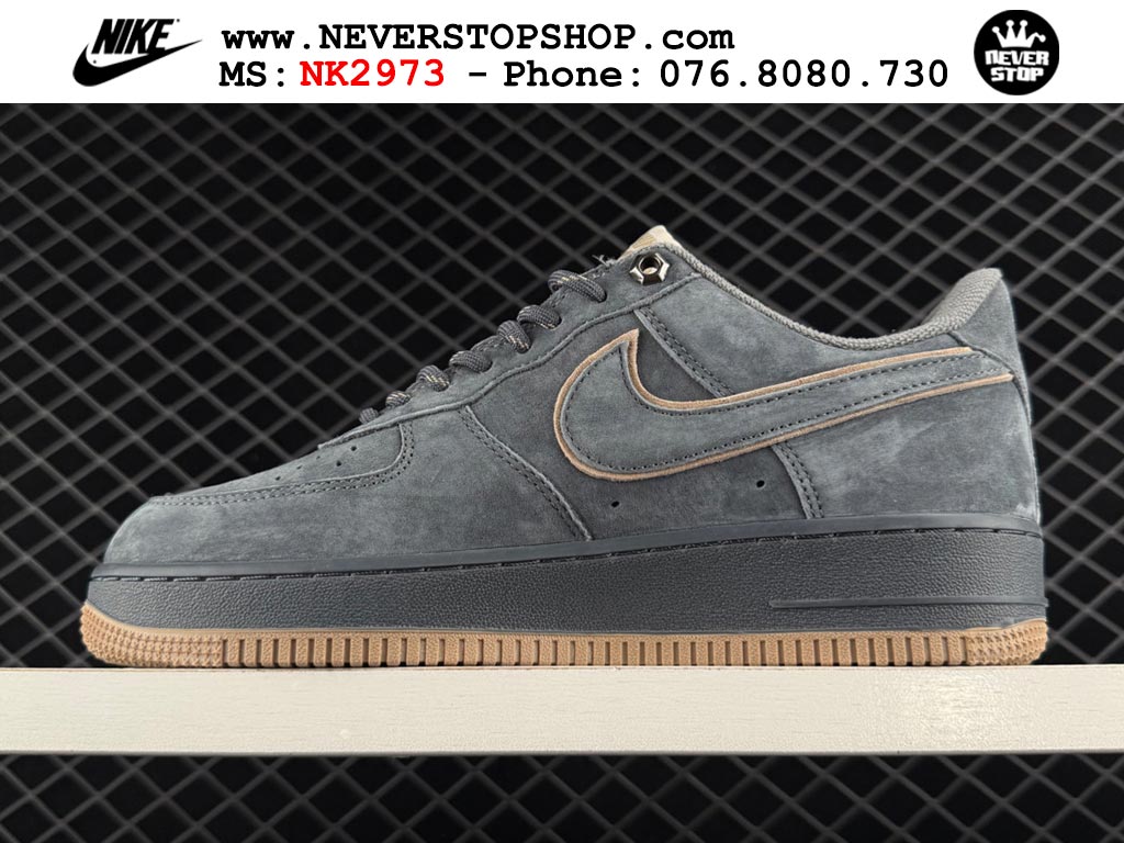 Giày thể thao nam nữ Nike Air Force 1 Low Xám Nâu bản best quality siêu cấp replica 1:1 giá rẻ tại NeverStop Sneaker Shop Quận 3 HCM