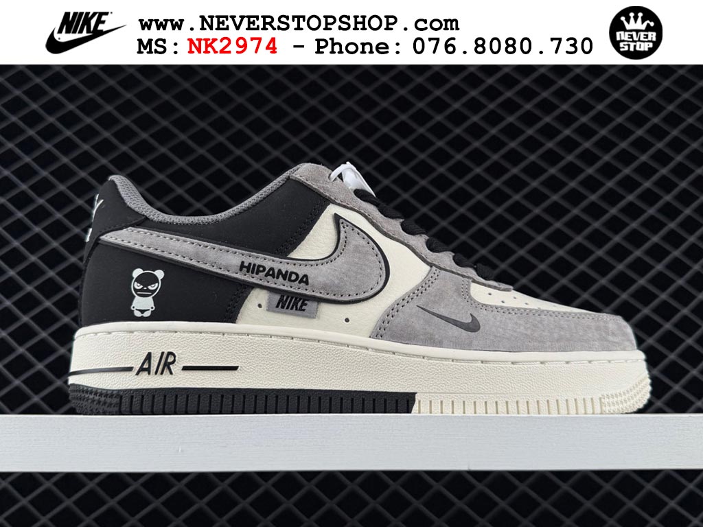 Giày thể thao nam nữ Nike Air Force 1 Low Đen Trắng Xám bản best quality siêu cấp replica 1:1 giá rẻ tại NeverStop Sneaker Shop Quận 3 HCM