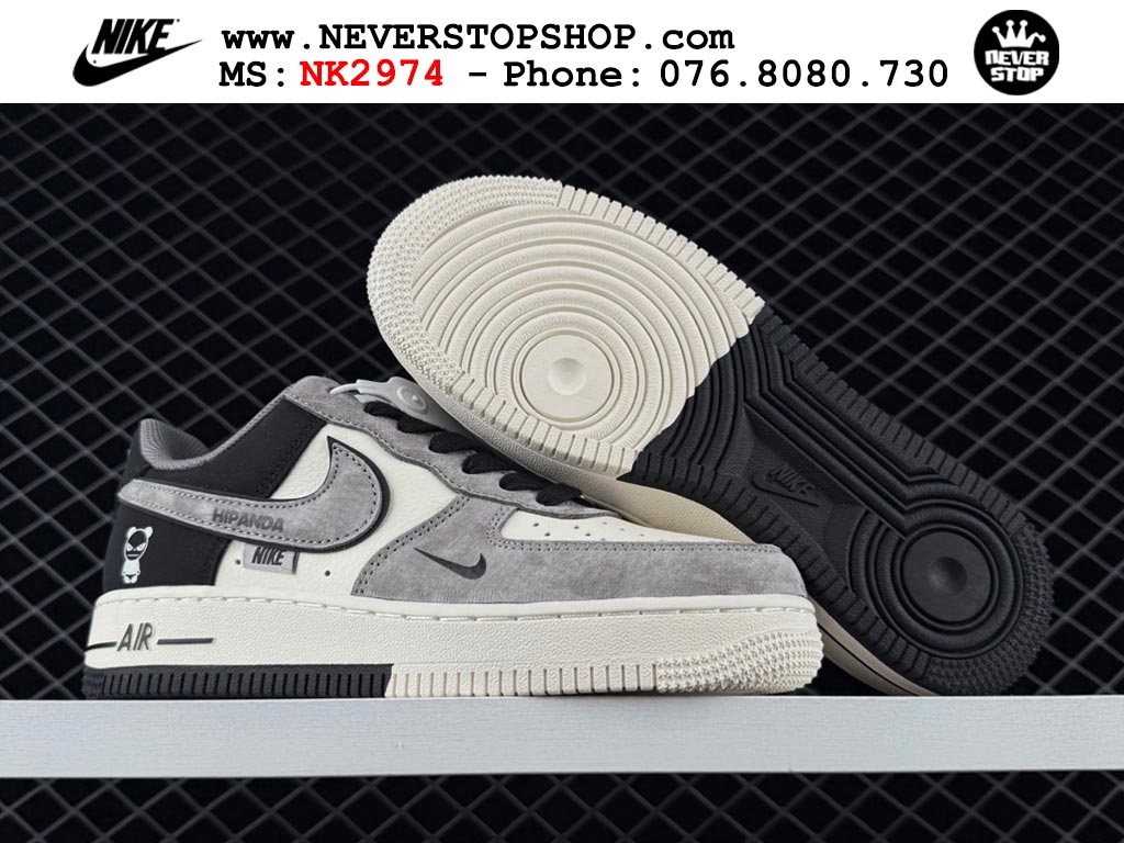 Giày thể thao nam nữ Nike Air Force 1 Low Đen Trắng Xám bản best quality siêu cấp replica 1:1 giá rẻ tại NeverStop Sneaker Shop Quận 3 HCM