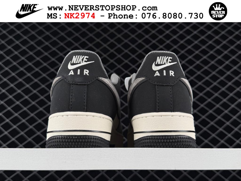 Giày thể thao nam nữ Nike Air Force 1 Low Đen Trắng Xám bản best quality siêu cấp replica 1:1 giá rẻ tại NeverStop Sneaker Shop Quận 3 HCM