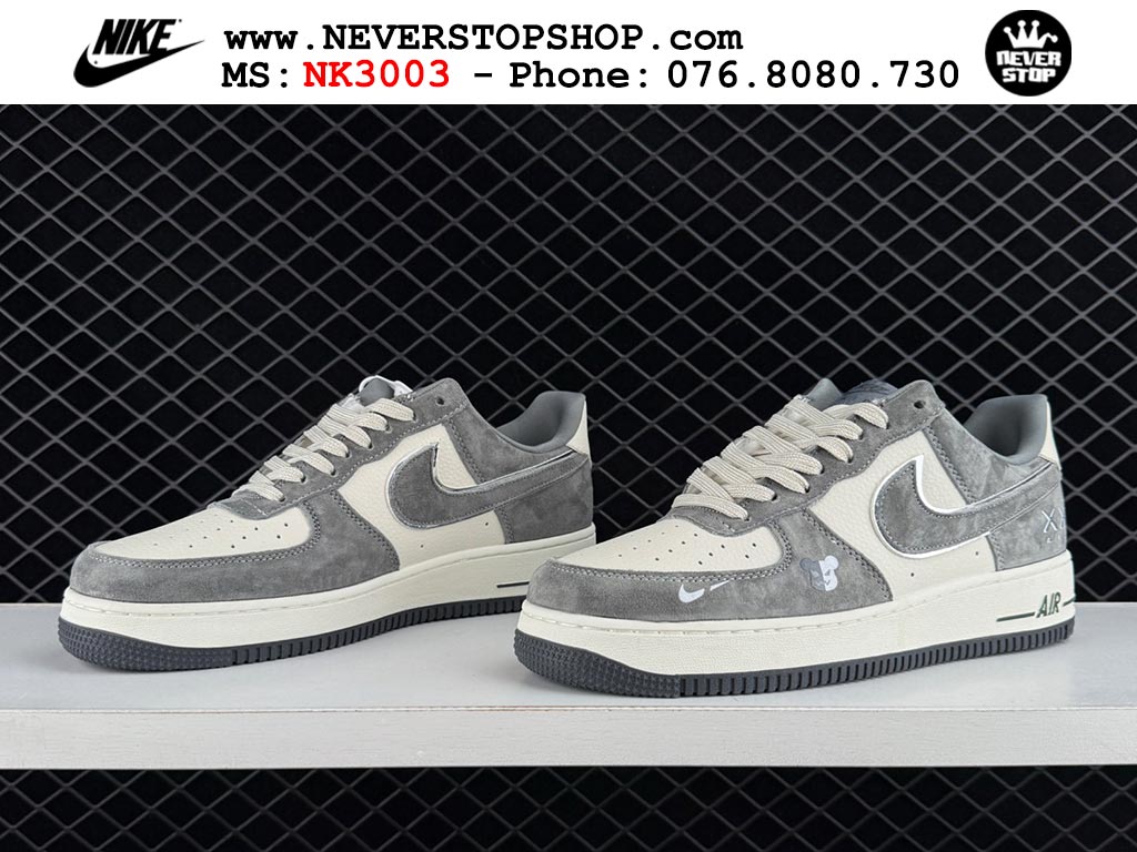 Giày thể thao nam nữ Nike Air Force 1 Low Trắng Xám bản best quality siêu cấp replica 1:1 giá rẻ tại NeverStop Sneaker Shop Quận 3 HCM