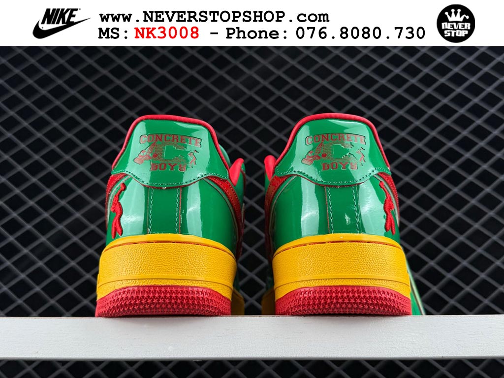 Giày thể thao nam nữ Nike Air Force 1 Low Vàng Đỏ Xanh Lá bản best quality siêu cấp replica 1:1 giá rẻ tại NeverStop Sneaker Shop Quận 3 HCM