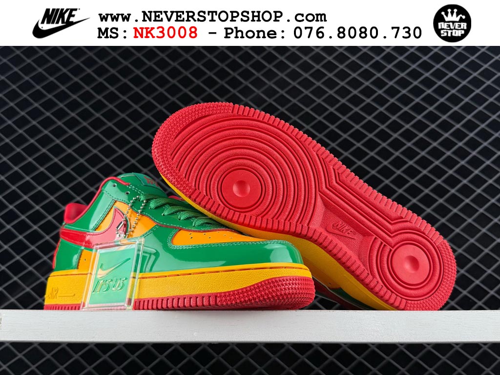 Giày thể thao nam nữ Nike Air Force 1 Low Vàng Đỏ Xanh Lá bản best quality siêu cấp replica 1:1 giá rẻ tại NeverStop Sneaker Shop Quận 3 HCM