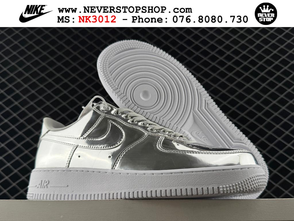 Giày thể thao nam nữ Nike Air Force 1 Low Xám Trắng bản best quality siêu cấp replica 1:1 giá rẻ tại NeverStop Sneaker Shop Quận 3 HCM