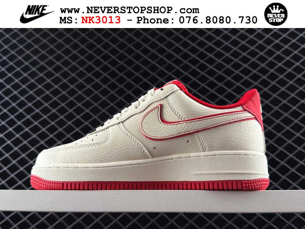 Giày thể thao nam nữ Nike Air Force 1 Low Trắng Đỏ bản best quality siêu cấp replica 1:1 giá rẻ tại NeverStop Sneaker Shop Quận 3 HCM