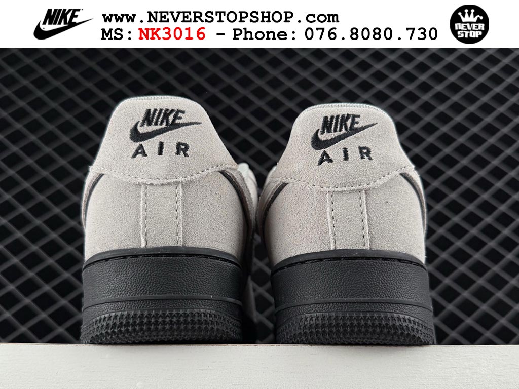 Giày thể thao nam nữ Nike Air Force 1 Low Xám Đen bản best quality siêu cấp replica 1:1 giá rẻ tại NeverStop Sneaker Shop Quận 3 HCM