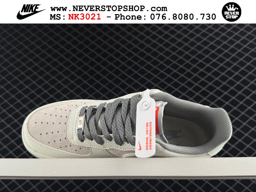 Giày thể thao nam nữ Nike Air Force 1 Low Trắng Xám bản best quality siêu cấp replica 1:1 giá rẻ tại NeverStop Sneaker Shop Quận 3 HCM