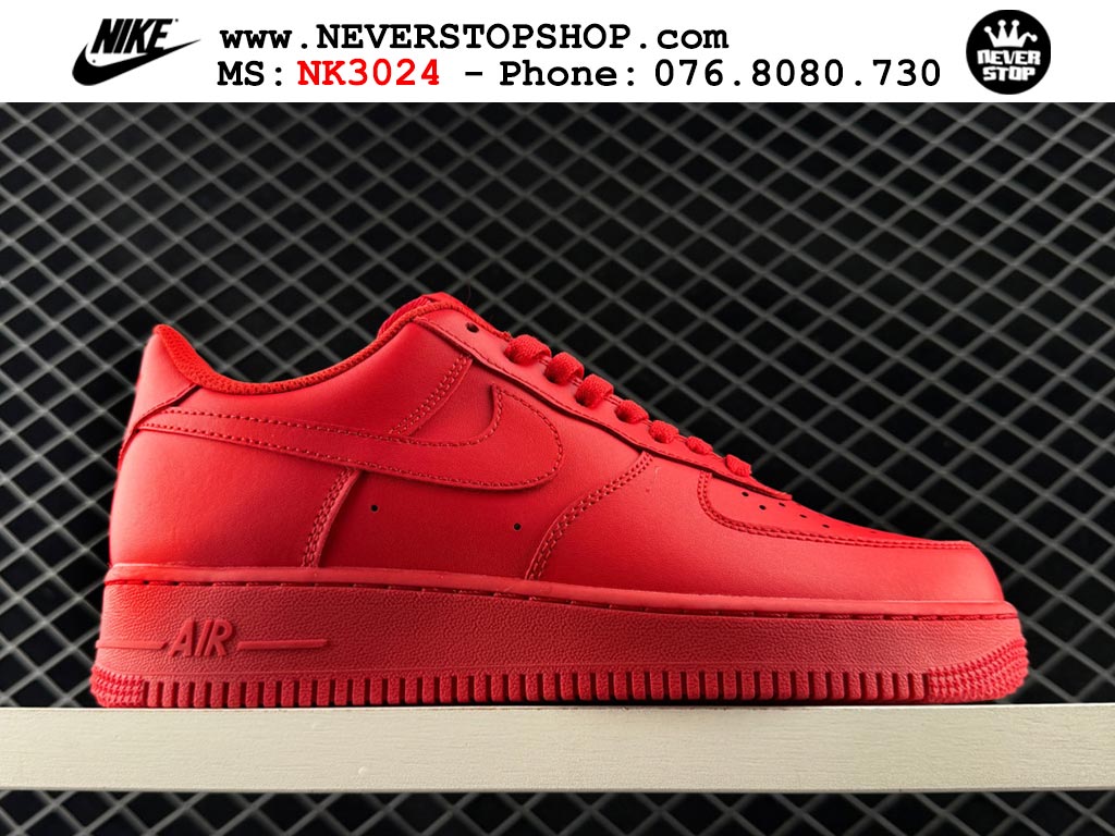 Giày thể thao nam nữ Nike Air Force 1 Low Đỏ bản best quality siêu cấp replica 1:1 giá rẻ tại NeverStop Sneaker Shop Quận 3 HCM