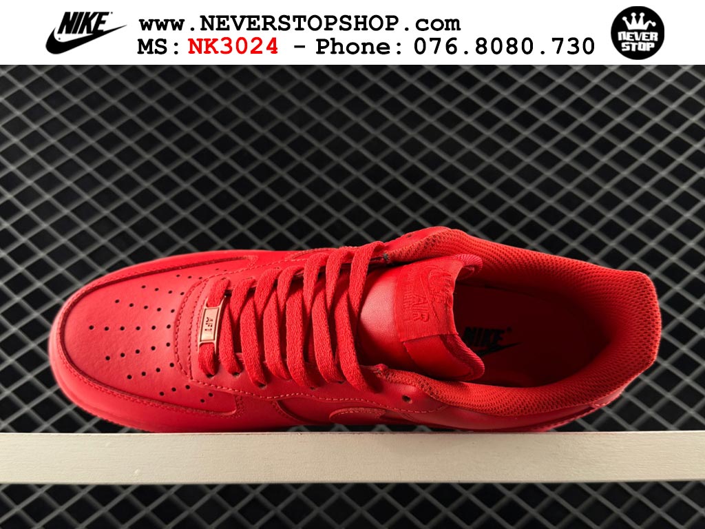 Giày thể thao nam nữ Nike Air Force 1 Low Đỏ bản best quality siêu cấp replica 1:1 giá rẻ tại NeverStop Sneaker Shop Quận 3 HCM