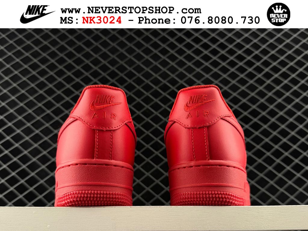 Giày thể thao nam nữ Nike Air Force 1 Low Đỏ bản best quality siêu cấp replica 1:1 giá rẻ tại NeverStop Sneaker Shop Quận 3 HCM