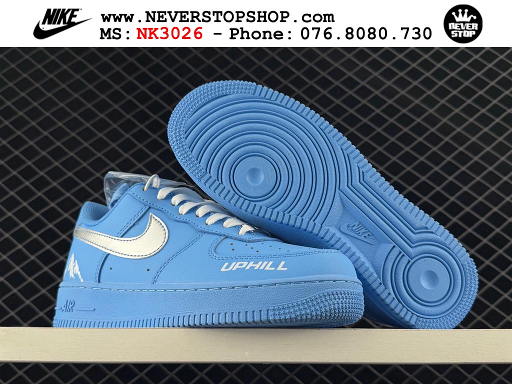 Giày thể thao nam nữ Nike Air Force 1 Low Xanh Da Trời Xám bản best quality siêu cấp replica 1:1 giá rẻ tại NeverStop Sneaker Shop Quận 3 HCM
