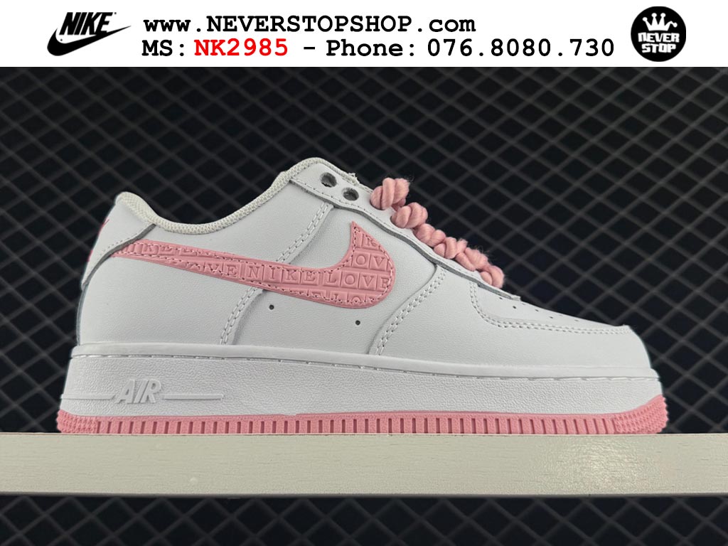 Giày thể thao nam nữ Nike Air Force 1 Low Trắng Hồng bản best quality siêu cấp replica 1:1 giá rẻ tại NeverStop Sneaker Shop Quận 3 HCM