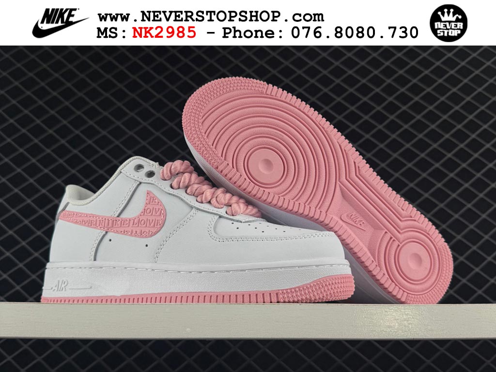 Giày thể thao nam nữ Nike Air Force 1 Low Trắng Hồng bản best quality siêu cấp replica 1:1 giá rẻ tại NeverStop Sneaker Shop Quận 3 HCM
