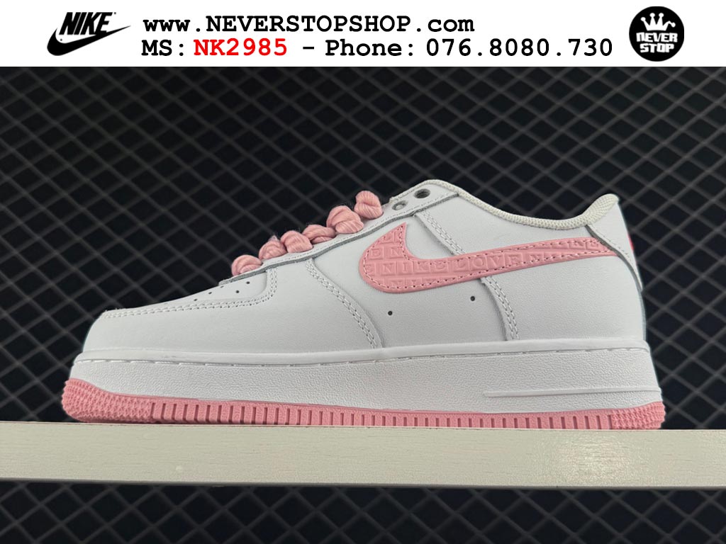 Giày thể thao nam nữ Nike Air Force 1 Low Trắng Hồng bản best quality siêu cấp replica 1:1 giá rẻ tại NeverStop Sneaker Shop Quận 3 HCM