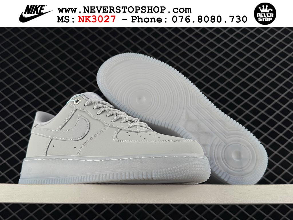 Giày thể thao nam nữ Nike Air Force 1 Low Xám bản best quality siêu cấp replica 1:1 giá rẻ tại NeverStop Sneaker Shop Quận 3 HCM