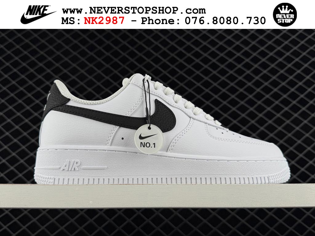 Giày thể thao nam nữ Nike Air Force 1 Low Trắng Đen bản best quality siêu cấp replica 1:1 giá rẻ tại NeverStop Sneaker Shop Quận 3 HCM