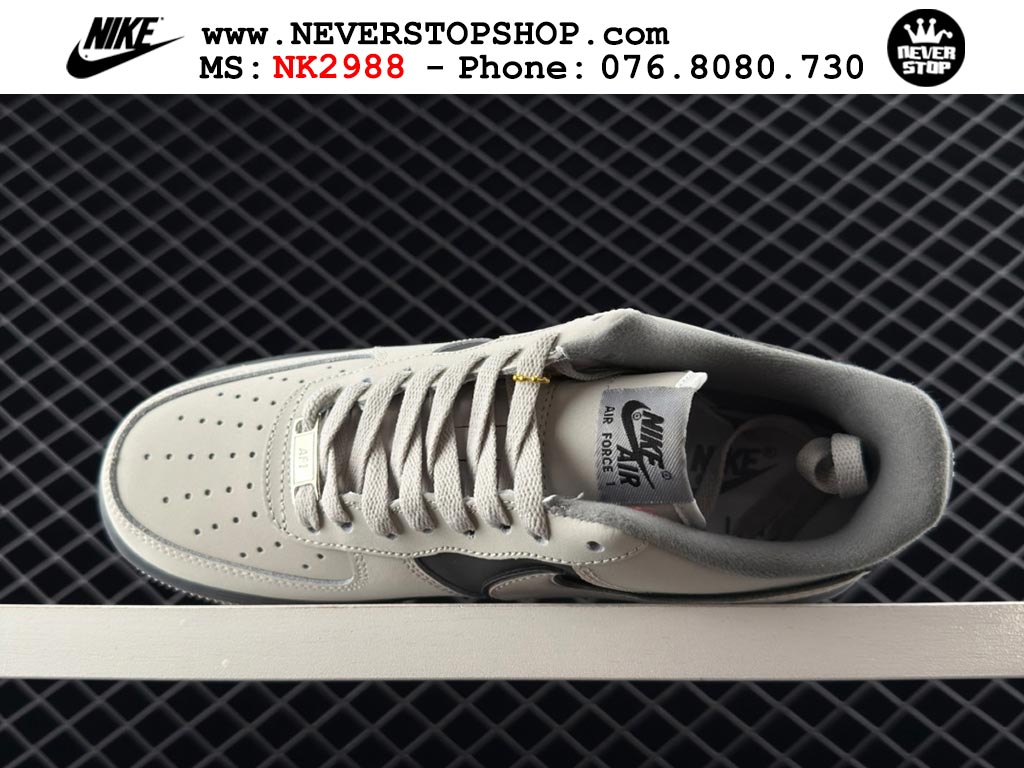 Giày thể thao nam nữ Nike Air Force 1 Low Trắng Xám bản best quality siêu cấp replica 1:1 giá rẻ tại NeverStop Sneaker Shop Quận 3 HCM