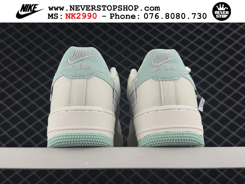 Giày thể thao cổ thấp NIKE AIR FORCE 1 AF 1 LOW WHITE MINT like auth hàng chuẩn replica 1:1 cao cấp, bản đẹp chất lượng cao giá tốt NeverStop Sneaker Shop Hồ Chí Minh Giày thể thao nam nữ Nike Air Force 1 Low Trắng Xanh Ngọc bản best quality siêu cấp replica 1:1 giá rẻ tại NeverStop Sneaker Shop Quận 3 HCM