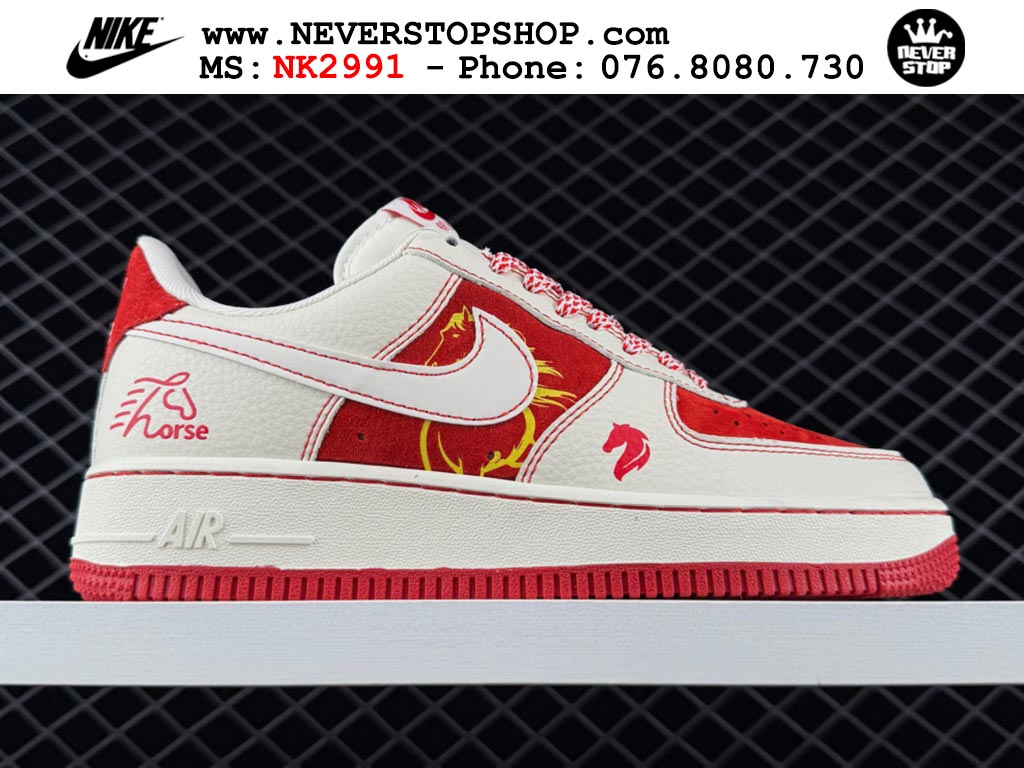 Giày thể thao nam nữ Nike Air Force 1 Low Trắng Đỏ bản best quality siêu cấp replica 1:1 giá rẻ tại NeverStop Sneaker Shop Quận 3 HCM