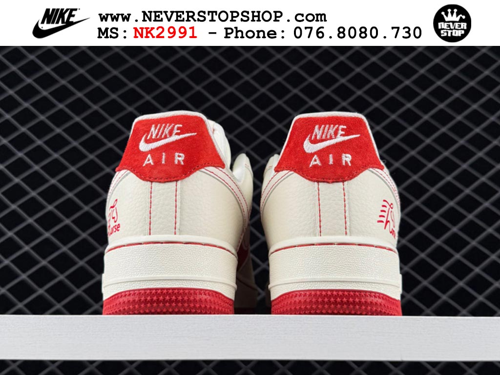 Giày thể thao nam nữ Nike Air Force 1 Low Trắng Đỏ bản best quality siêu cấp replica 1:1 giá rẻ tại NeverStop Sneaker Shop Quận 3 HCM