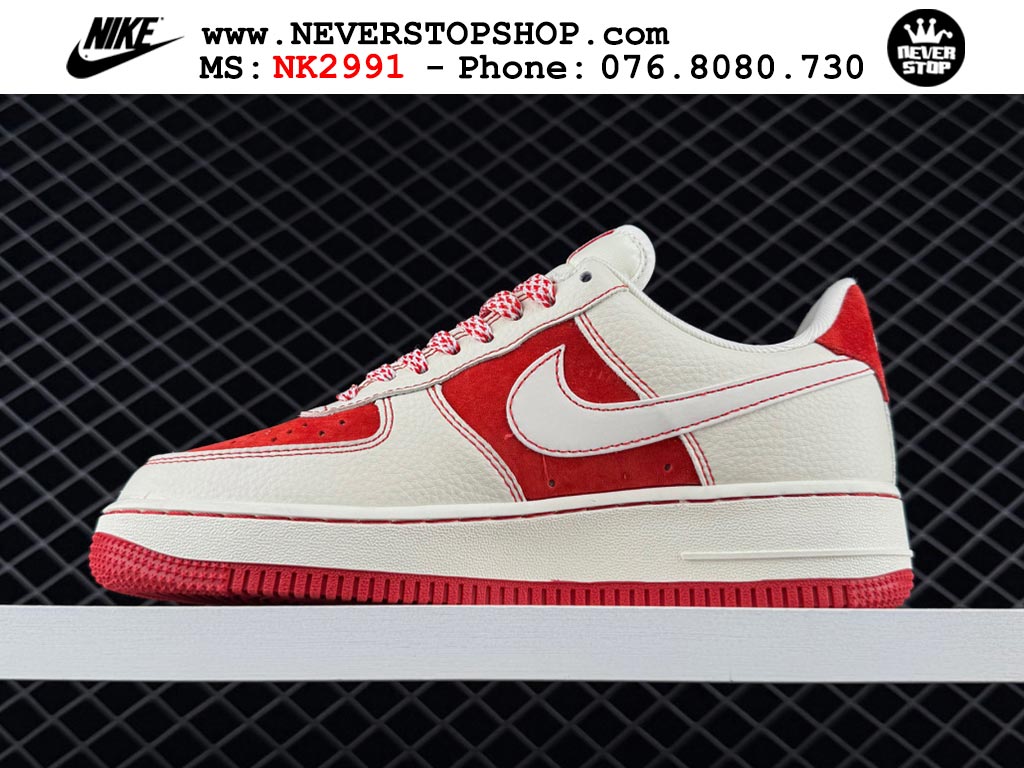 Giày thể thao nam nữ Nike Air Force 1 Low Trắng Đỏ bản best quality siêu cấp replica 1:1 giá rẻ tại NeverStop Sneaker Shop Quận 3 HCM