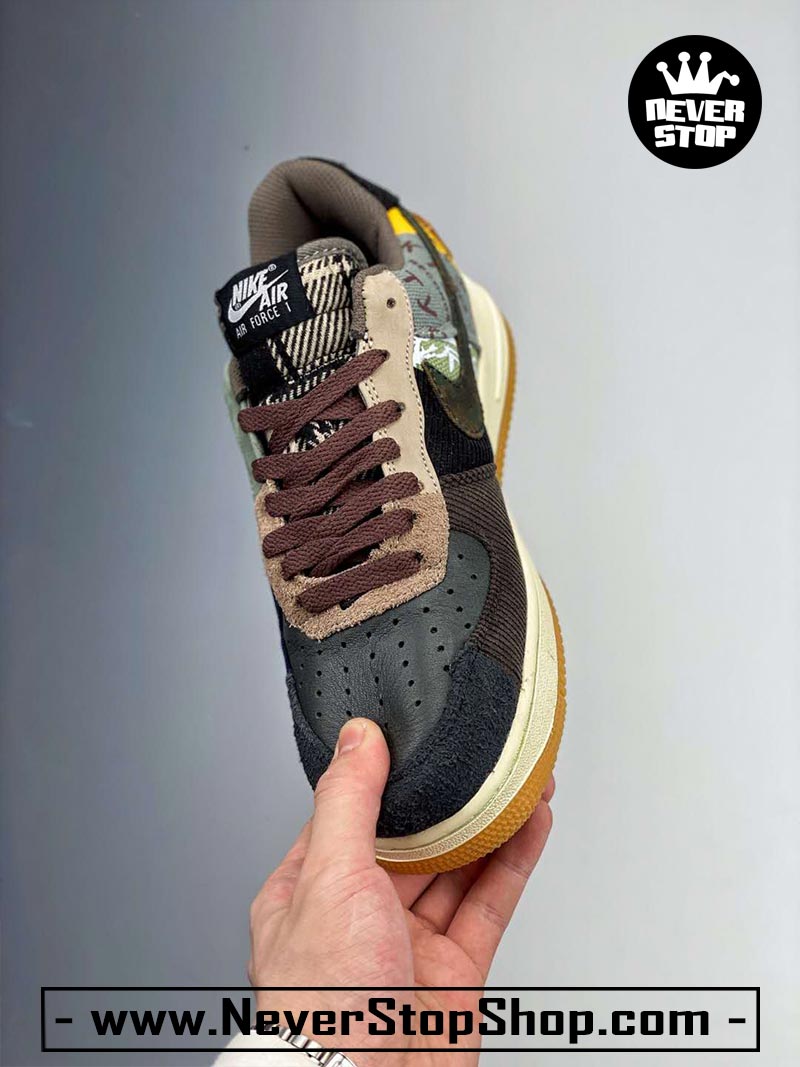 Giày Nike AF1 Low Đen Nâu cổ thấp nam nữ hàng đẹp replica sfake giá rẻ tại NeverStop Sneaker Shop Quận 3 HCM