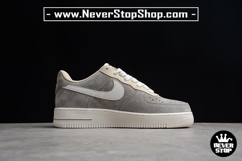 Giày Nike AF1 Low Xám Trắng cổ thấp nam nữ hàng đẹp replica sfake giá rẻ tại NeverStop Sneaker Shop Quận 3 HCM