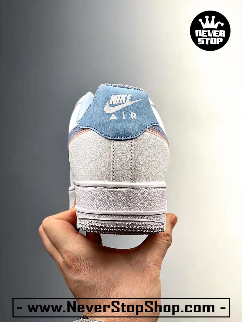 Giày Nike AF1 Low Trắng Xanh Dương cổ thấp nam nữ hàng đẹp replica sfake giá rẻ tại NeverStop Sneaker Shop Quận 3 HCM