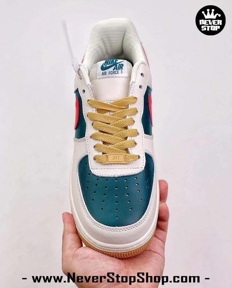 Giày Nike AF1 Low Trắng Đỏ Xanh cổ thấp nam nữ hàng đẹp replica sfake giá rẻ tại NeverStop Sneaker Shop Quận 3 HCM