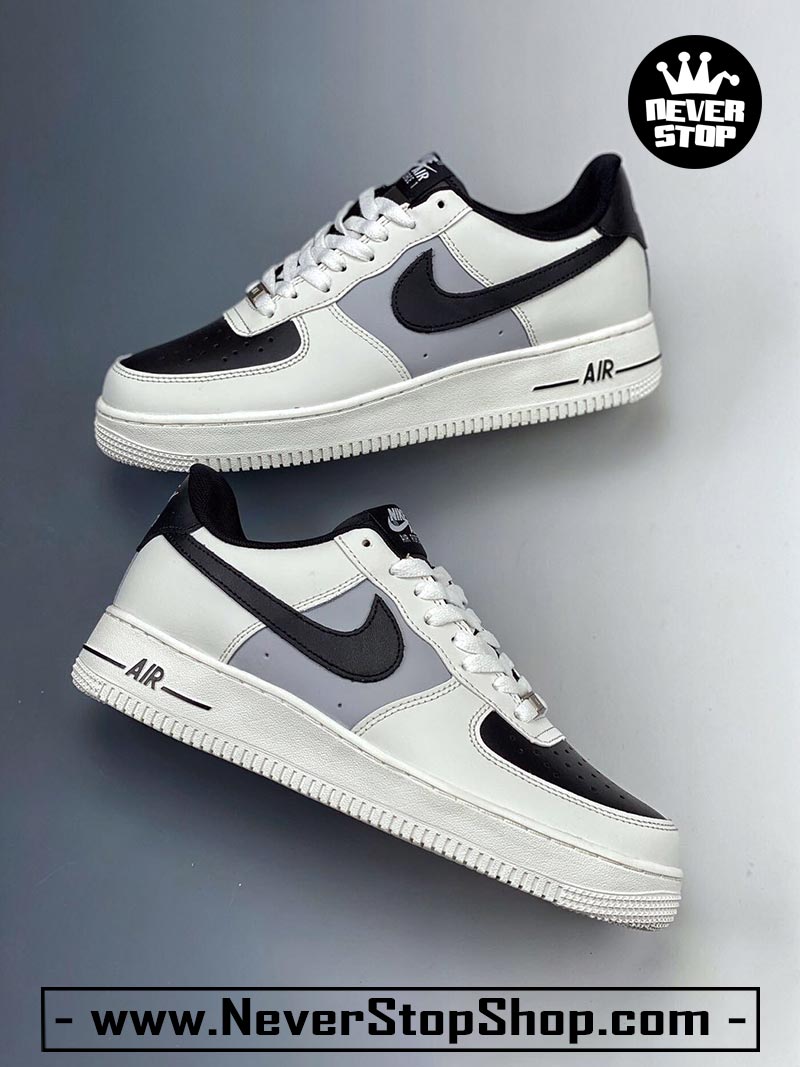 Giày Nike AF1 Low Trắng Xám cổ thấp nam nữ hàng đẹp replica sfake giá rẻ tại NeverStop Sneaker Shop Quận 3 HCM