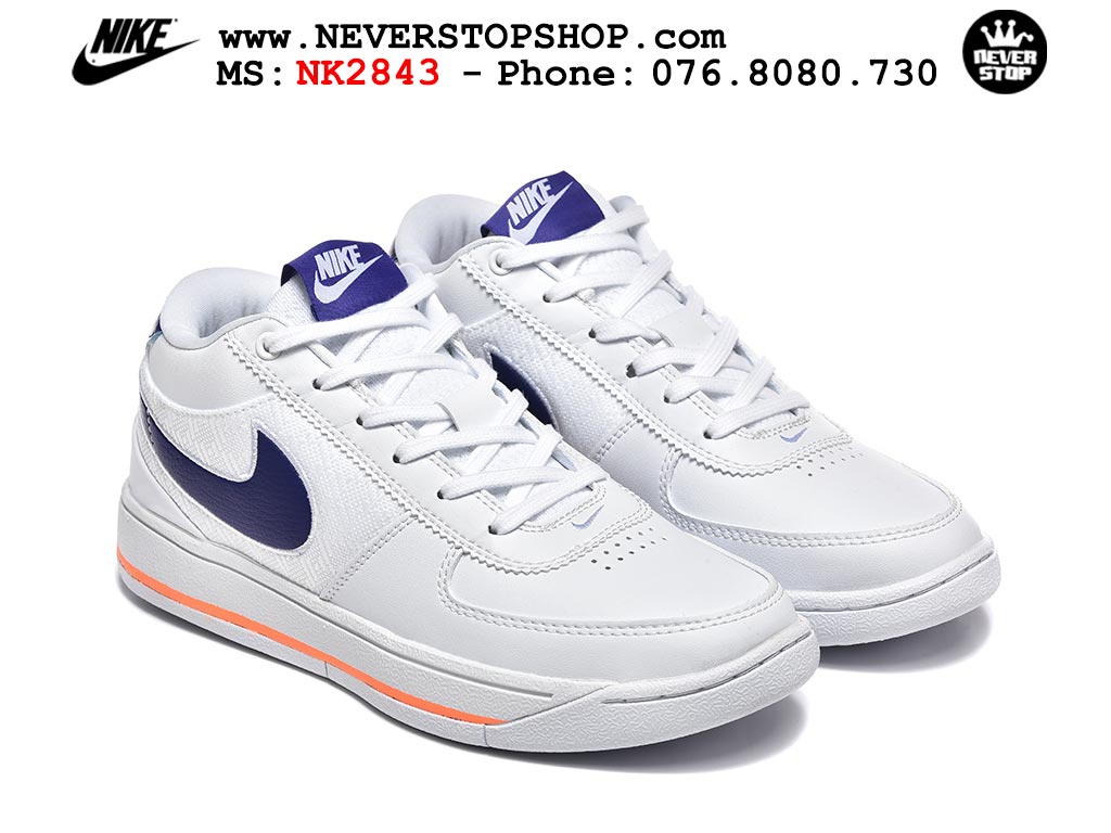 Giày bóng rổ outdoor NIKE BOOK 1 WHITE NAVY nam nữ cổ thấp hàng chuẩn replica 1:1 cao cấp, giá rẻ tốt nhất quận 3 HCM tại NeverStop Sneaker Shop” longdesc=