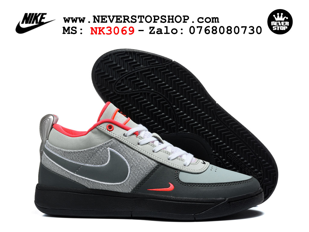 Giày bóng rổ outdoor NIKE BOOK 1 WOLF GREY RED nam nữ cổ thấp hàng chuẩn replica 1:1 cao cấp, giá rẻ tốt nhất quận 3 HCM tại NeverStop Sneaker Shop