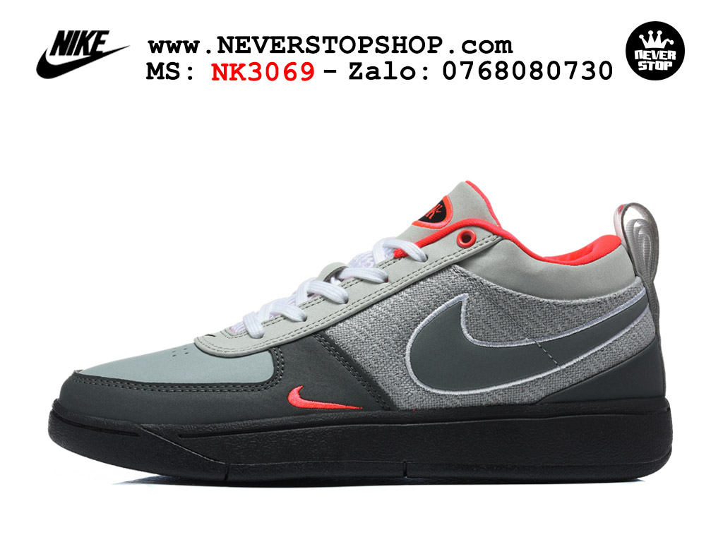 Giày bóng rổ outdoor NIKE BOOK 1 WOLF GREY RED nam nữ cổ thấp hàng chuẩn replica 1:1 cao cấp, giá rẻ tốt nhất quận 3 HCM tại NeverStop Sneaker Shop