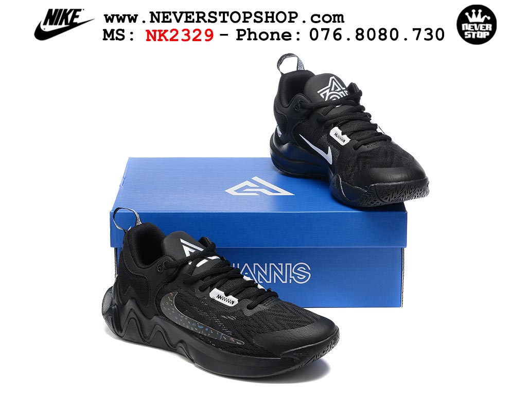 Giày bóng rổ outdoor Nike Giannis Immortality 2 Đen hàng đẹp siêu cấp replica 1:1 giá rẻ tại NeverStop Sneaker Shop Hồ Chí Minh