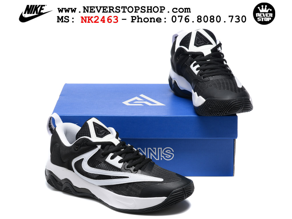 Giày bóng rổ outdoor Nike Giannis Immortality 3 Đen Trắng bản siêu cấp replica 1:1 like auth giá rẻ tại NeverStop Sneaker Shop Hồ Chí Minh