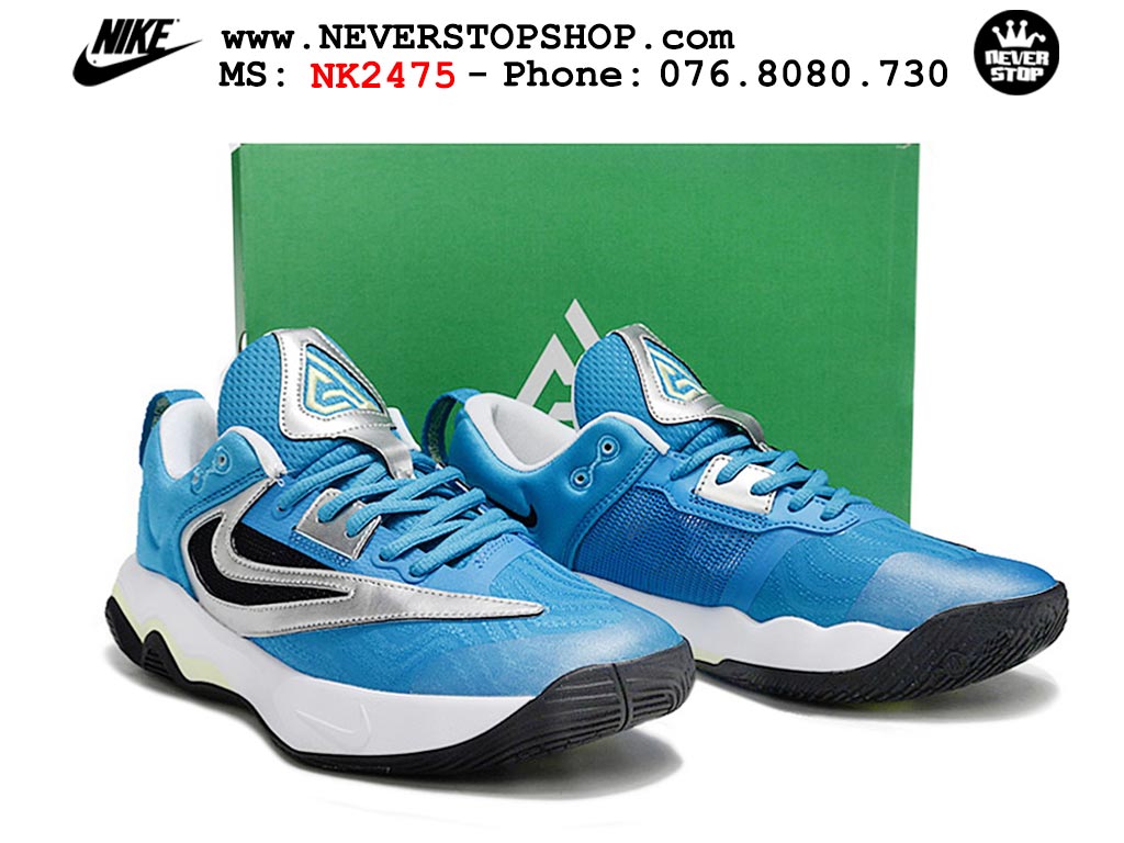 Giày bóng rổ outdoor Nike Giannis Immortality 3 Xanh Dương Trắng bản siêu cấp replica 1:1 like auth giá rẻ tại NeverStop Sneaker Shop Hồ Chí Minh