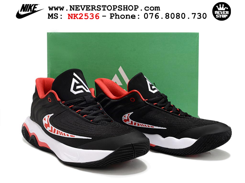 Giày bóng rổ outdoor Nike Giannis Immortality 4 Đen Đỏ bản siêu cấp replica 1:1 like auth giá rẻ tại NeverStop Sneaker Shop Hồ Chí Minh