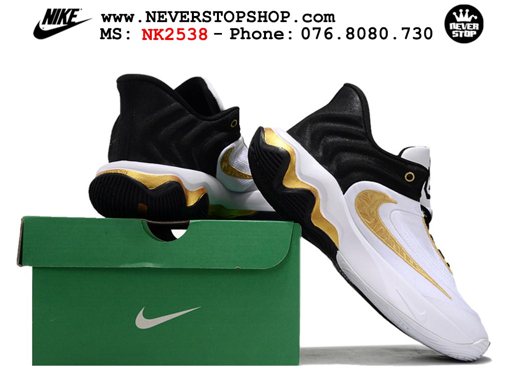 Giày bóng rổ outdoor Nike Giannis Immortality 4 Trắng Vàng bản siêu cấp replica 1:1 like auth giá rẻ tại NeverStop Sneaker Shop Hồ Chí Minh