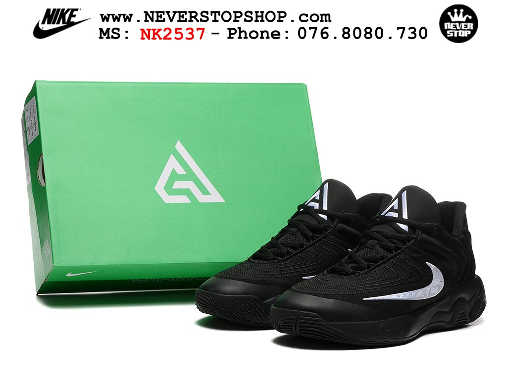 Giày bóng rổ outdoor Nike Giannis Immortality 4 Đen Trắng bản siêu cấp replica 1:1 like auth giá rẻ tại NeverStop Sneaker Shop Hồ Chí Minh